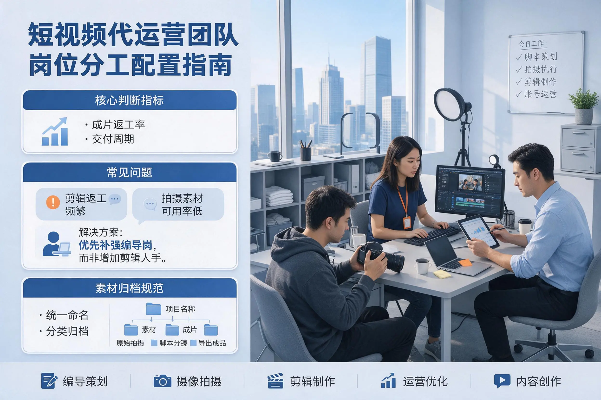 短视频代运营团队如何配置?绵阳企业岗位分工科普说明